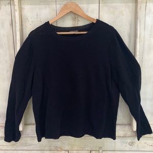 Eileen fisher black organic cotton and polyamide sweater large